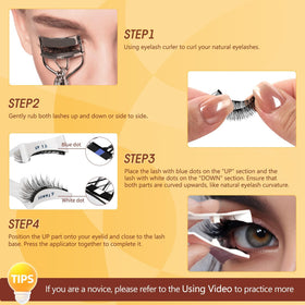QUEWEL magnetic applicator helps align lashes quickly for a secure, natural look.