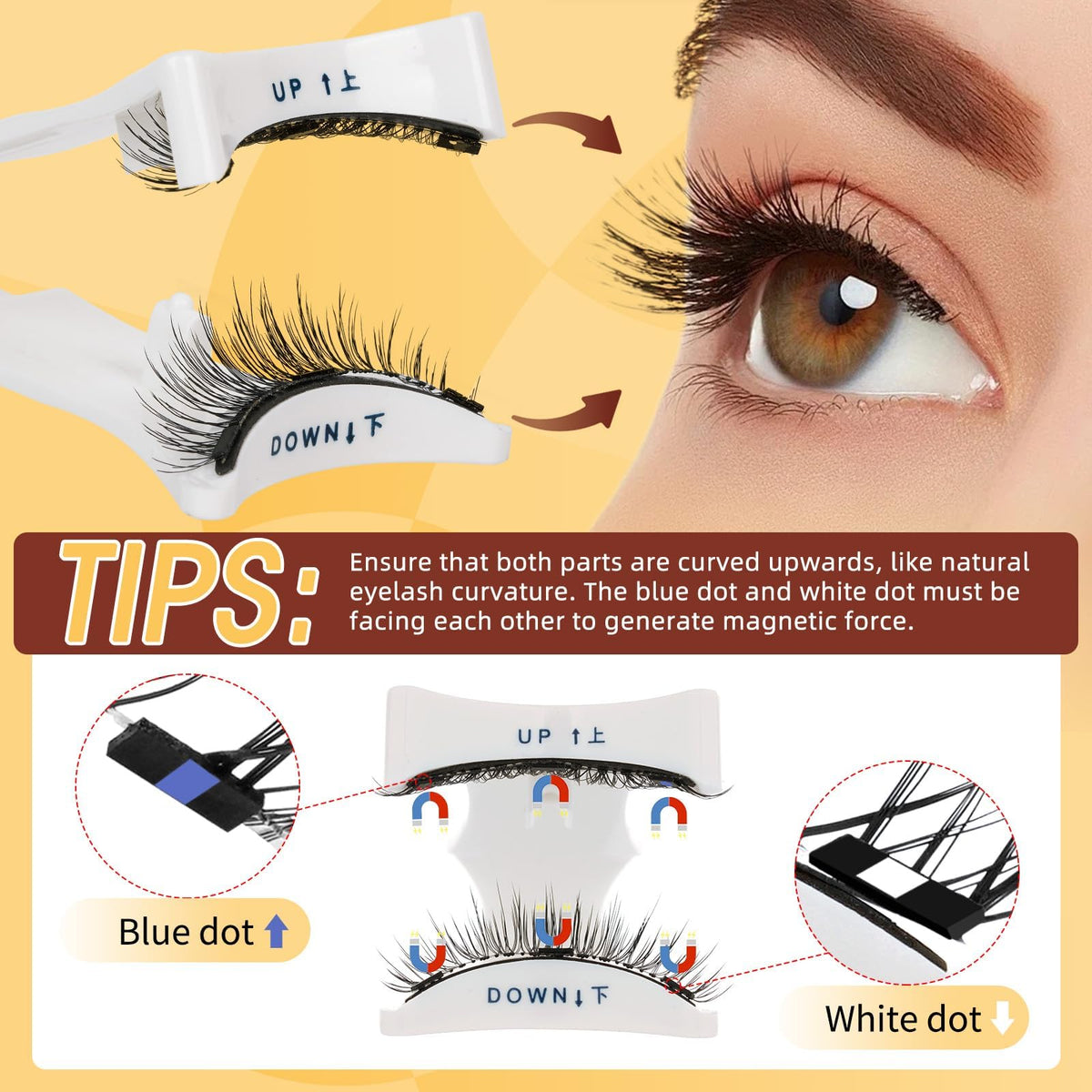 QUEWEL magnetic box with mirror keeps lashes organized and portable.