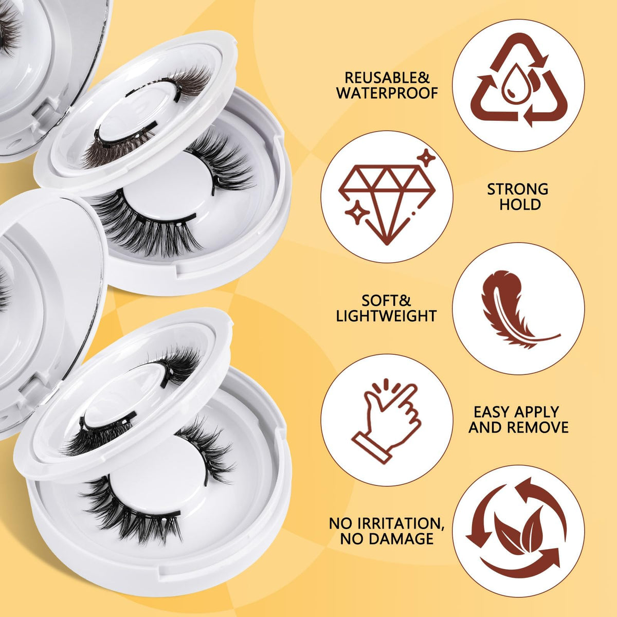 QUEWEL natural fluffy lashes close-up show wispy lightweight definition.