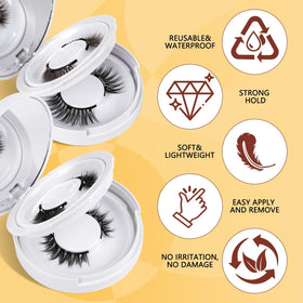 QUEWEL natural fluffy lashes close-up show wispy lightweight definition.