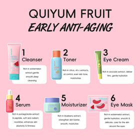 QUIYUM Watermelon Niacinamide Cleanser bottle, gentle cleanse for refreshed skin.
