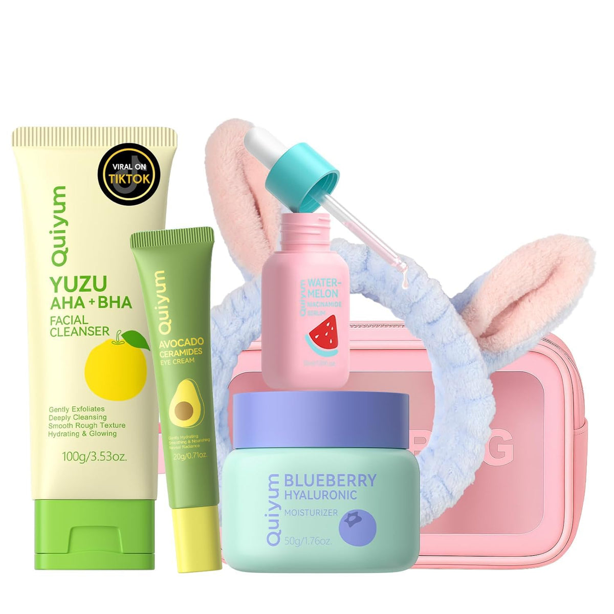 QUIYUM Watermelon Serum bottle offers lightweight hydration for glowing skin