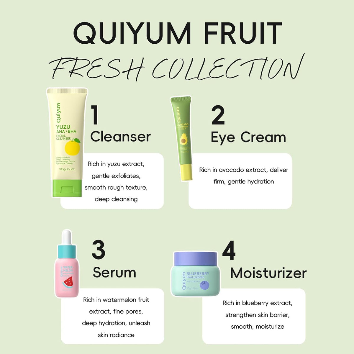 QUIYUM Yuzu Cleanser tube gently cleanses while hydrating the skin