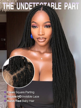 Quickwig Senegalese twist 26in glueless full lace cap with adjustable straps.