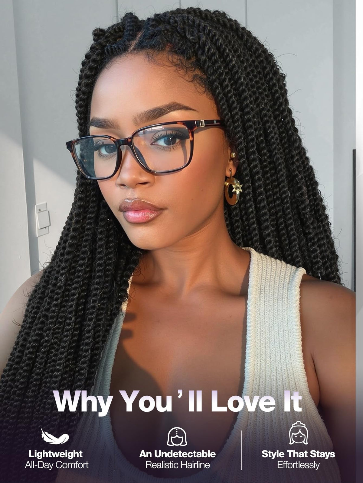 Quickwig Senegalese twist 26in long braids for versatile day-to-night styling.