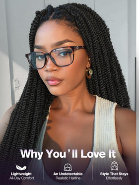 Quickwig Senegalese twist 26in long braids for versatile day-to-night styling.