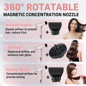 QUICO includes diffusers and nozzles for versatile styling