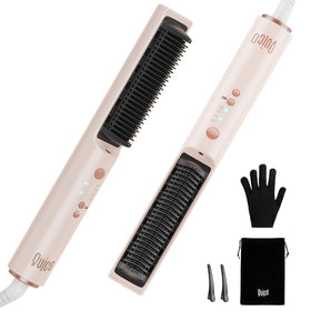 Quico hair-straightener-brush-fast-heat enables quick, one-pass straightening.