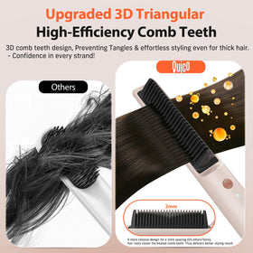 Quico hair-straightener-brush-negative-ions reduces frizz and adds shine.