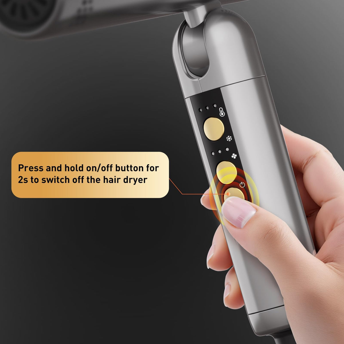 Quico travel hair dryer compact size fits easily in luggage
