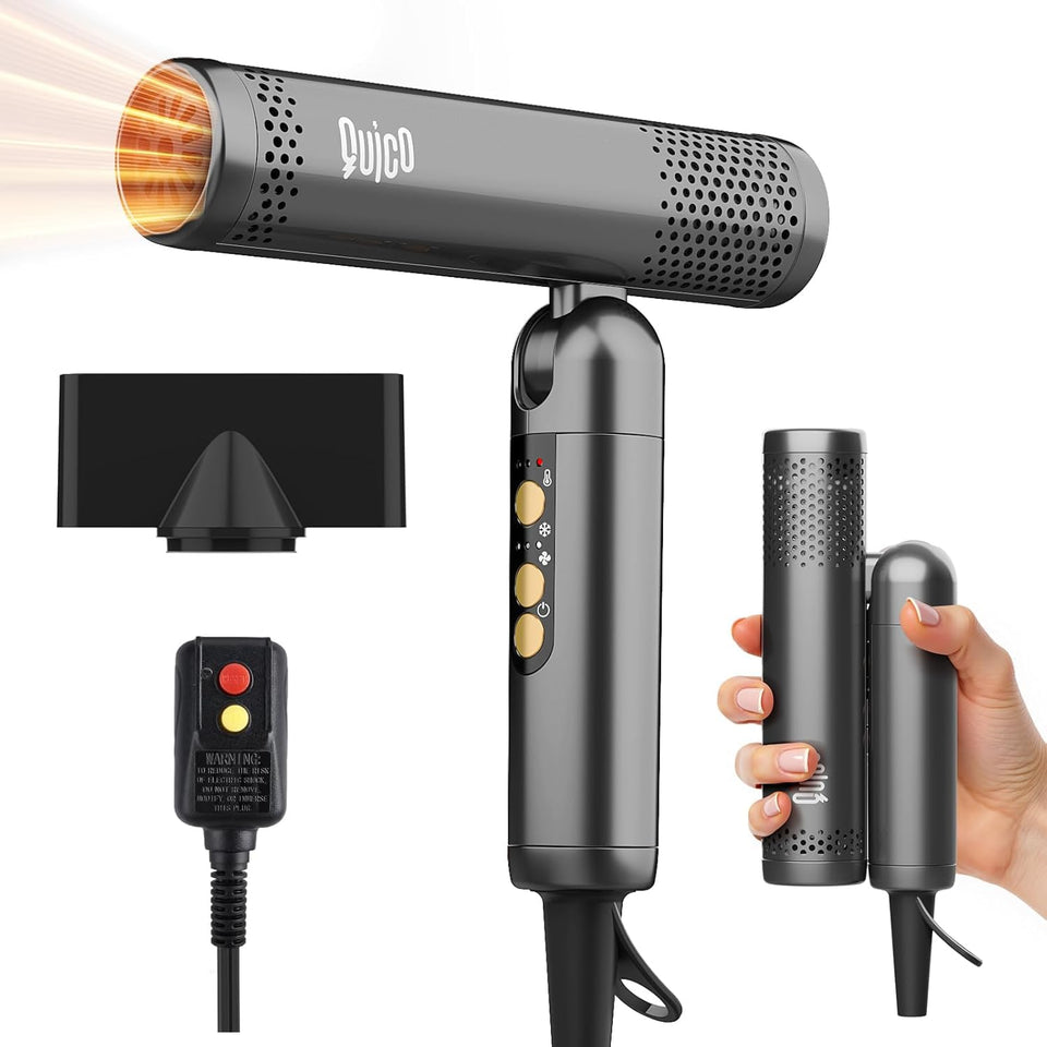 Quico travel hair dryer dual voltage for worldwide use and quick drying