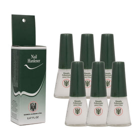 Quimica Alemana Nail Hardener bottle ready for base coat use.