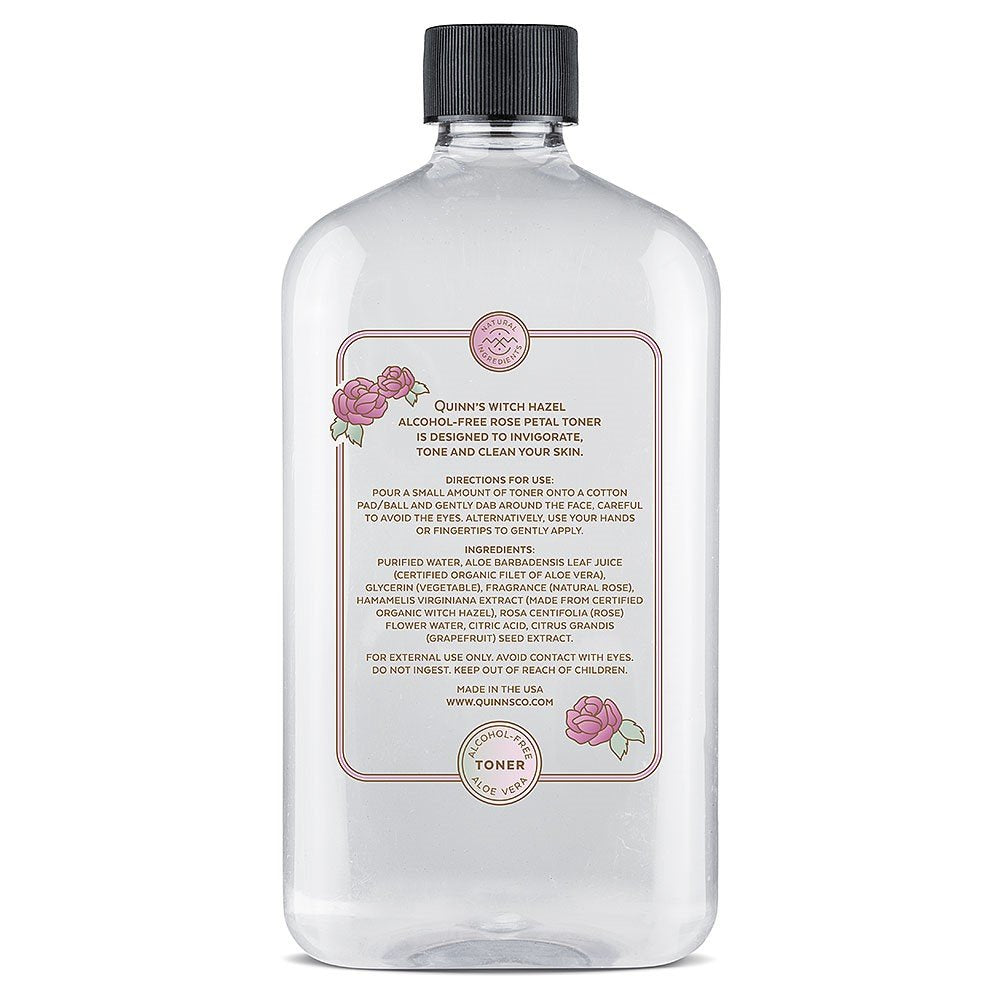 Quinn’s 16-ounce bottle displays generous size for ongoing rose care