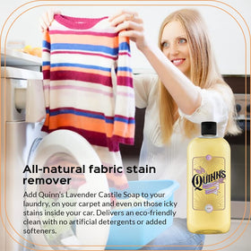 Quinn's Castile cleaner for dishes and surfaces, safe and effective.