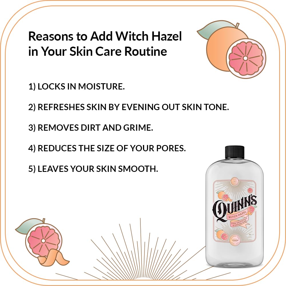 Quinn's natural formula highlights paraben-free and glycol-free ingredients.