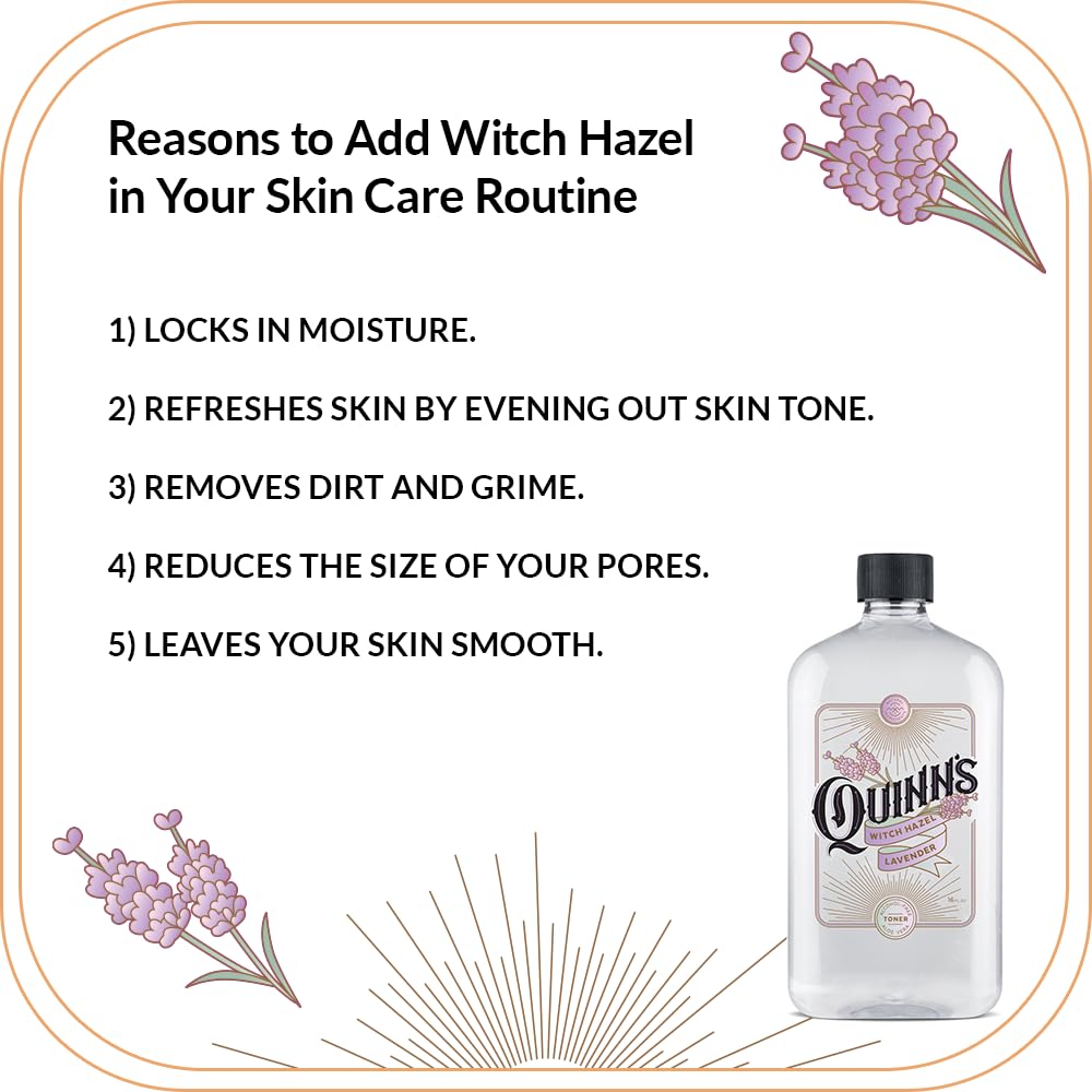 Quinn’s Witch Hazel with Aloe cotton pad application demonstrates gentle toning.