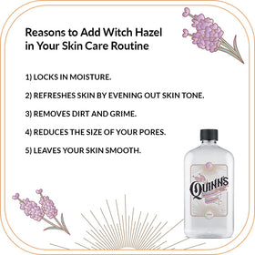 Quinn’s Witch Hazel with Aloe cotton pad application demonstrates gentle toning.