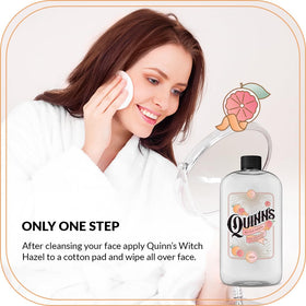 Quinn's Witch Hazel used as toner during a morning skincare routine.