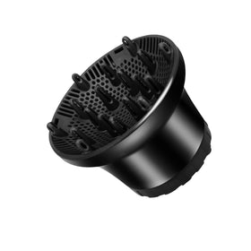 Quivorant universal hair diffuser attached to a 1.4 to 2.6 inch nozzle enabling even curl drying