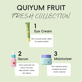 QUIYUM Avocado Eye Cream tube targets fine lines around the eyes.