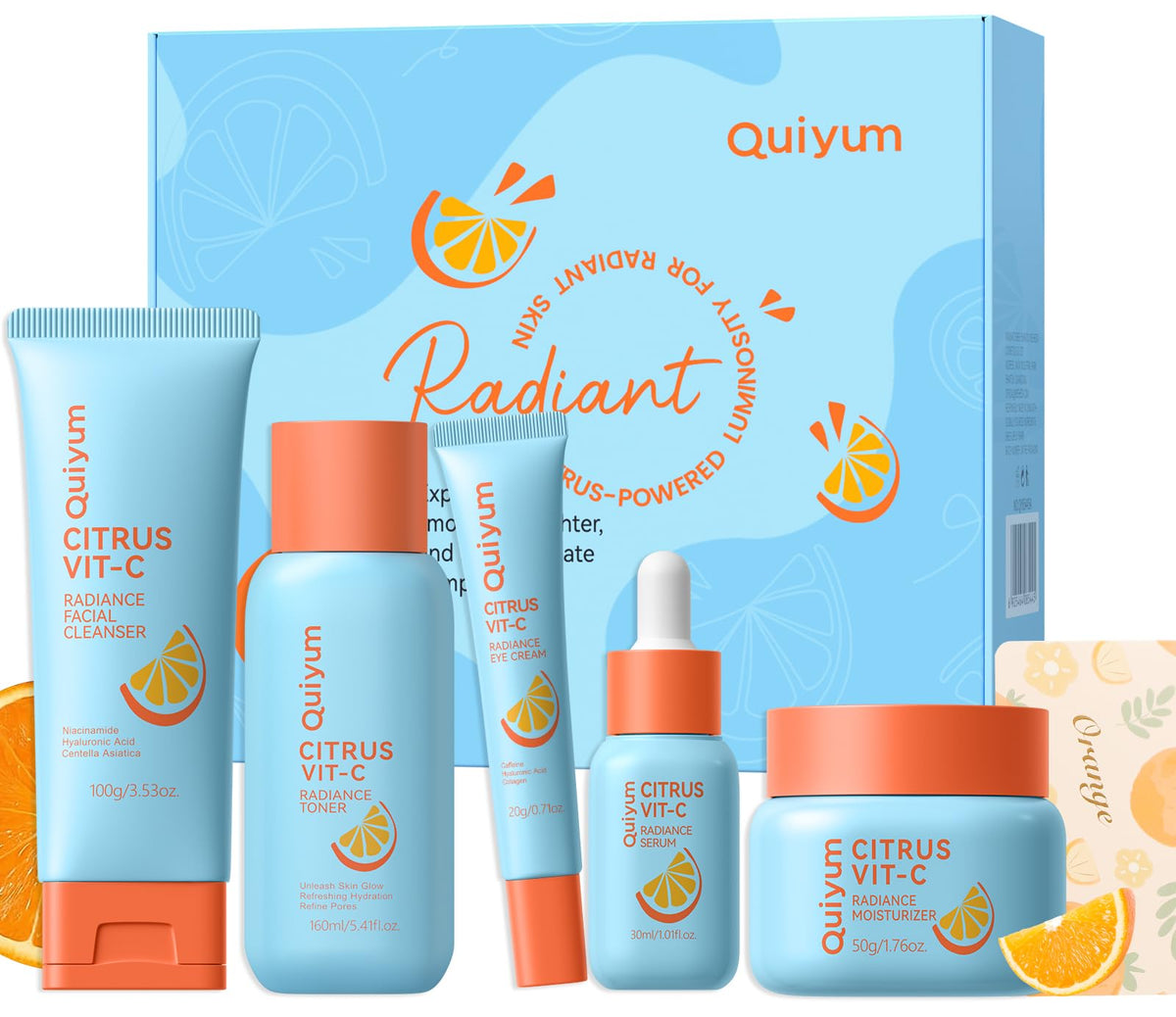 QUIYUM Citrus Vitamin C Cleanser visual for refreshing daily cleansing and gentle hydration