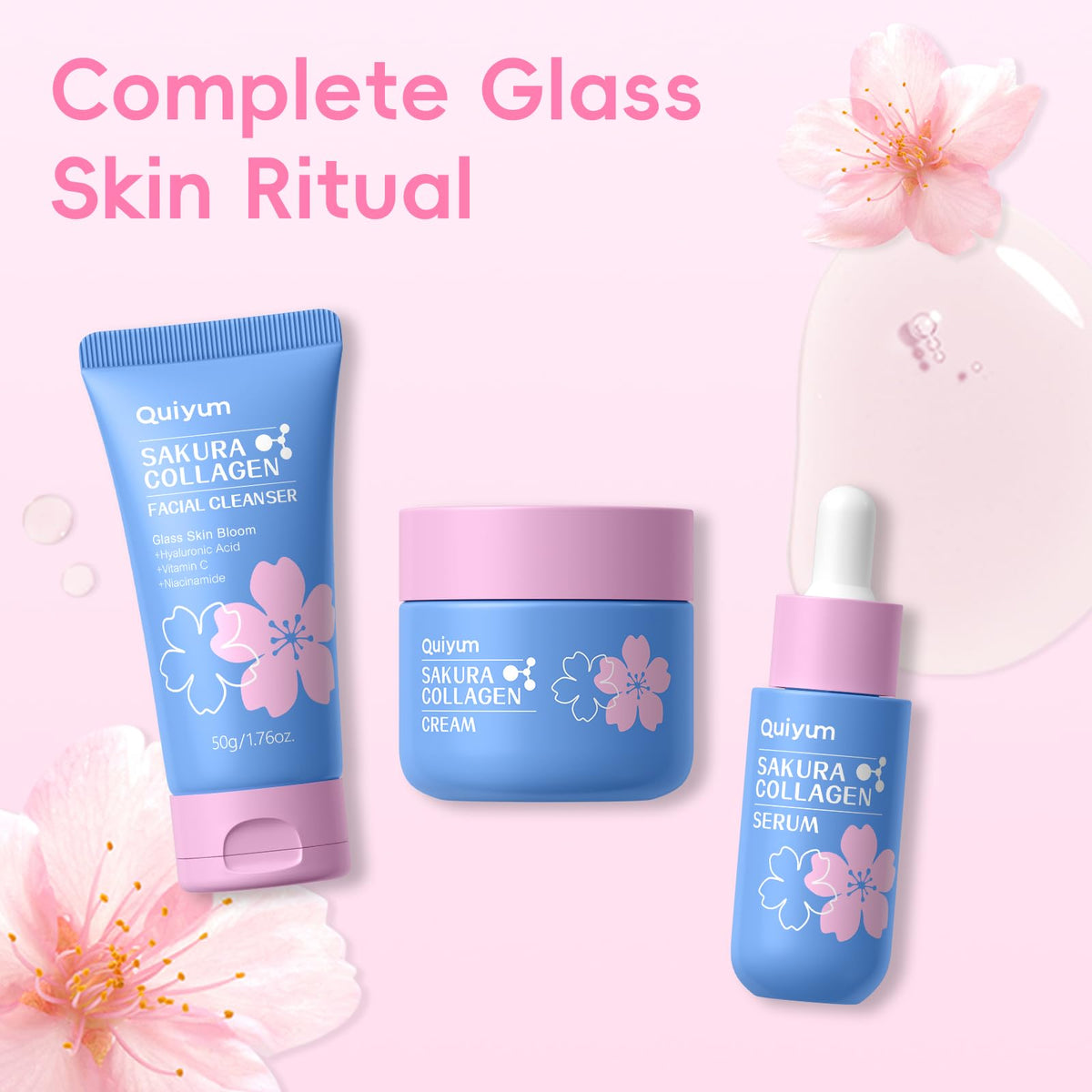 QUIYUM Bunny hair band keeps hair away during skincare.