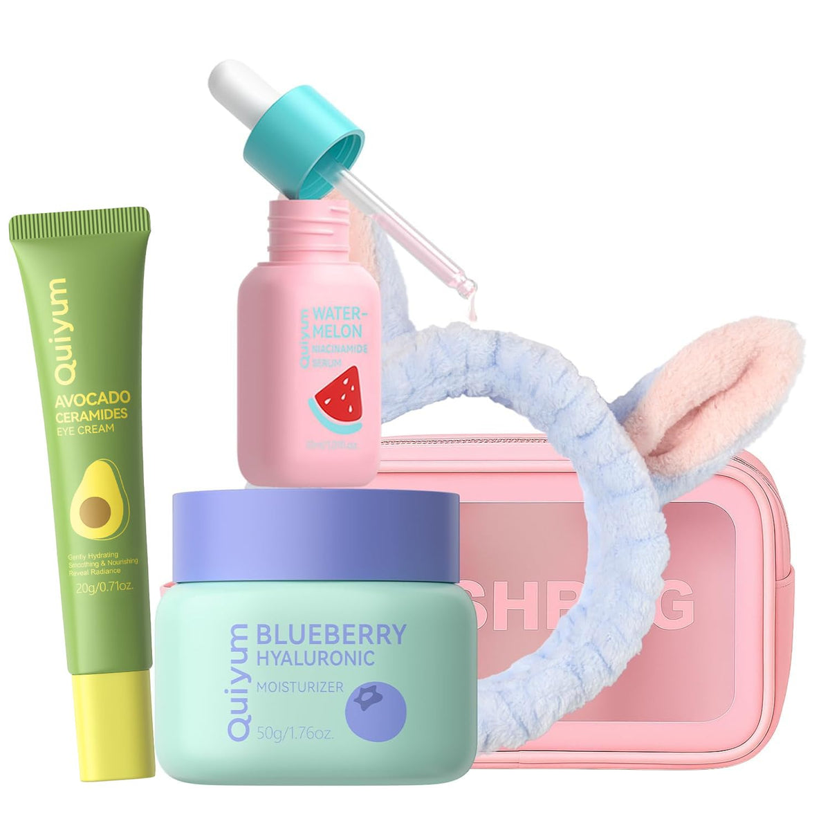 QUIYUM Watermelon Serum bottle for hydrated, radiant skin.