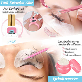 QUKLOGEN curved and straight lash clamp ensures precise placement.