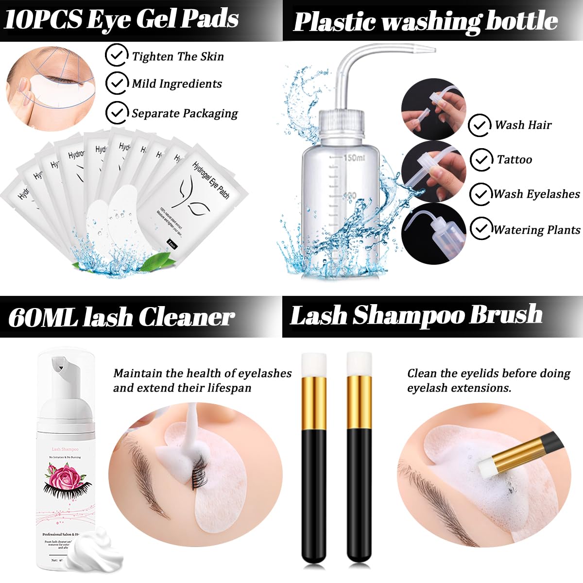 QUKLOGEN false eyelashes tray offers varied lengths.