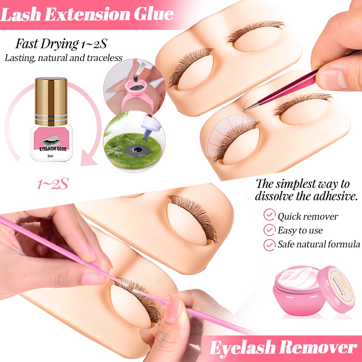 QUKLOGEN 0-07D curl lashes 8-15 mm for natural looking extensions during practice