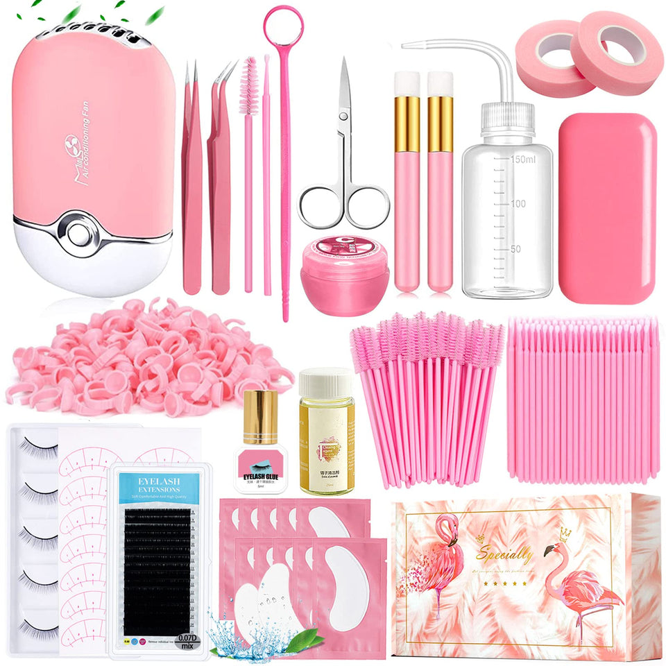 QUKLOGEN lash extension kit packaging highlights beginner-friendly tools.