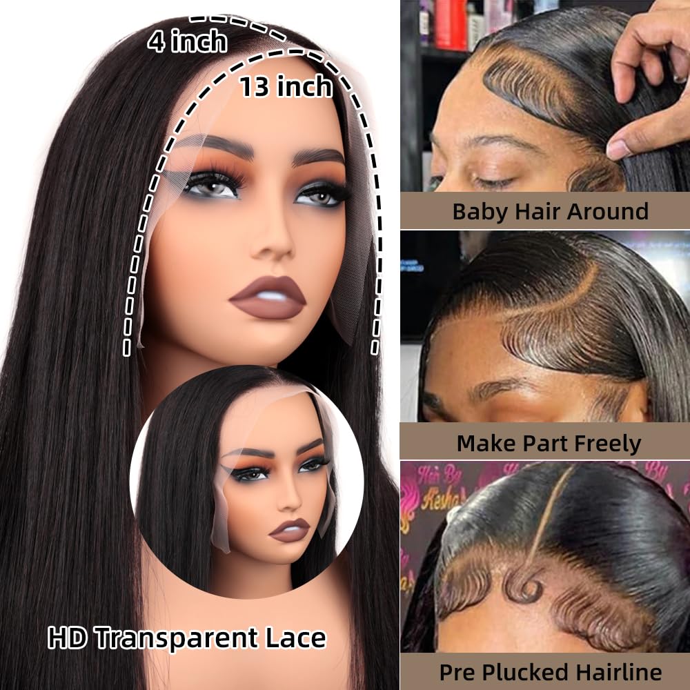 Qunali HD transparent 13x4 lace close-up reveals undetectable hairline.