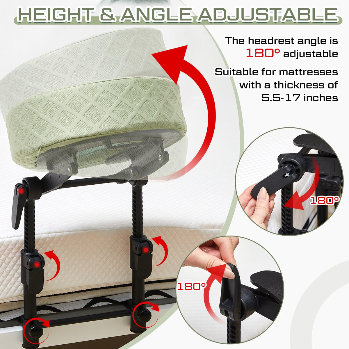 Qunclay headrest with cloth and iron build for daily use