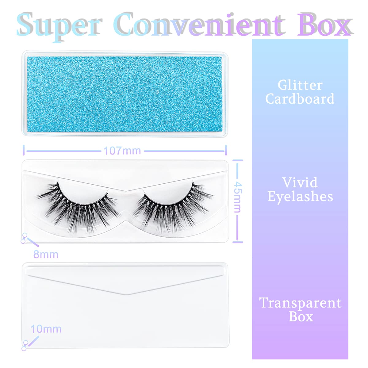 QUNETY lightweight cotton band lashes for comfortable all-day wear