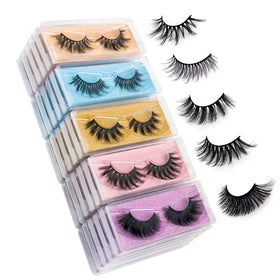 QUNETY wholesale mixed lashes pack with 30 pairs in 5 styles for retail