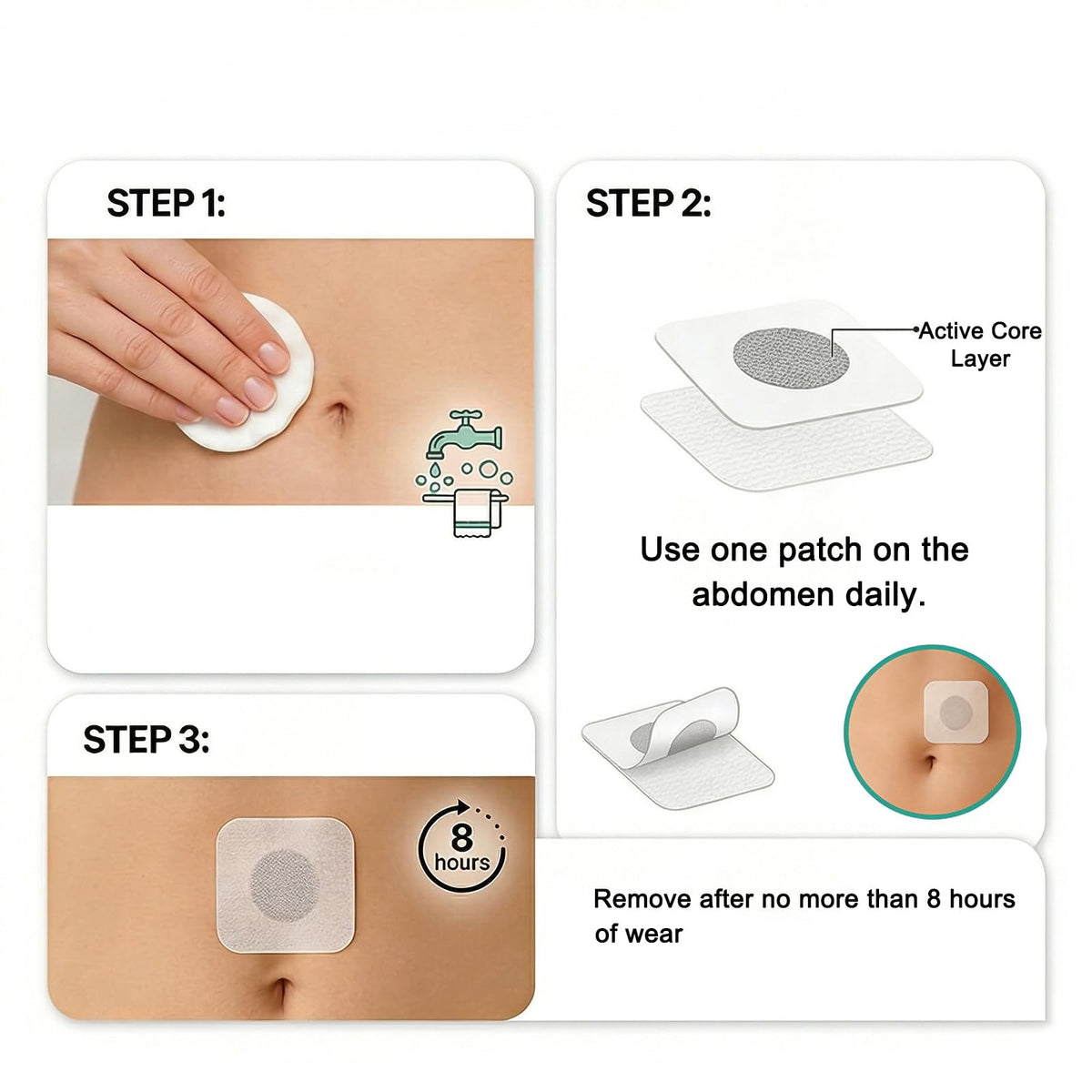 QUOLYVATE NewQZEMH body patch easy-application for quick, clean placement.