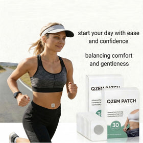 QUOLYVATE NewQZEMH body patch demonstrates all-day wear on the skin.