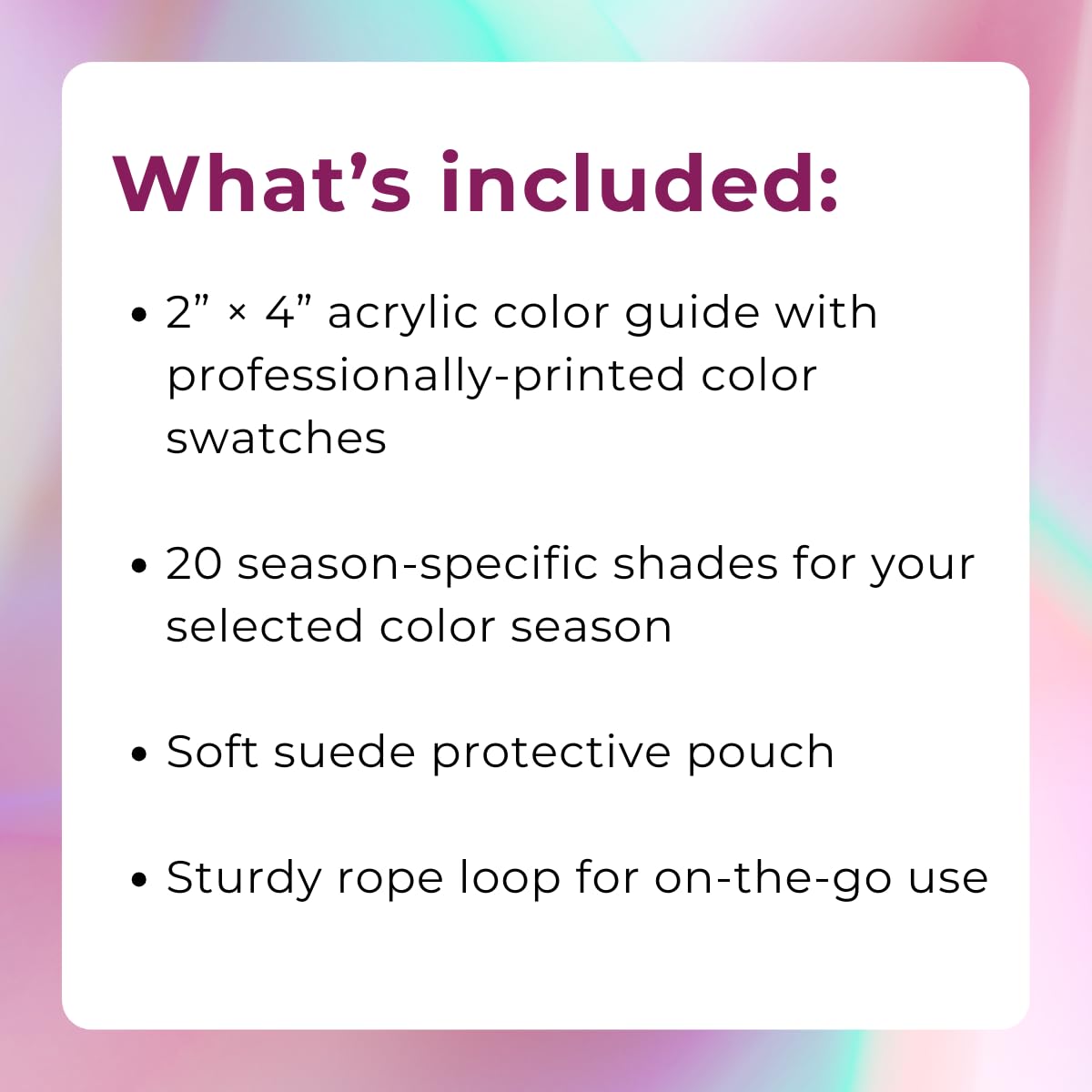 Qurated Colors 12-subseason guides on a compact palette aid focused shopping.