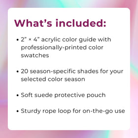 Qurated Colors 12-subseason guides on a compact palette aid focused shopping.