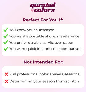 Qurated Colors velvet pouch preserves your swatch set during travel.