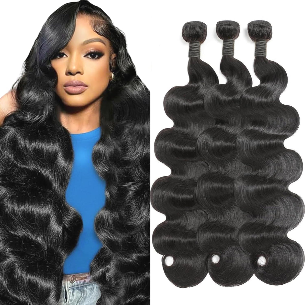 QURTQUT 18-inch raw hair bundles with body wave for seamless sew-in.