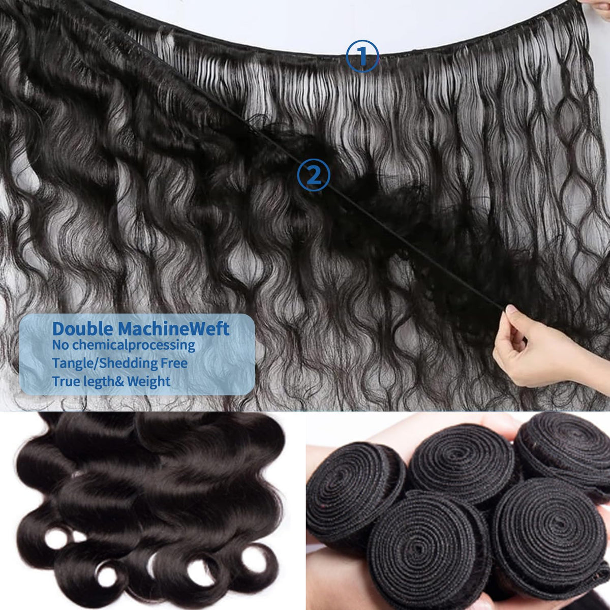 QURTQUT body wave close-up shows cuticle-aligned strands for smooth styling.