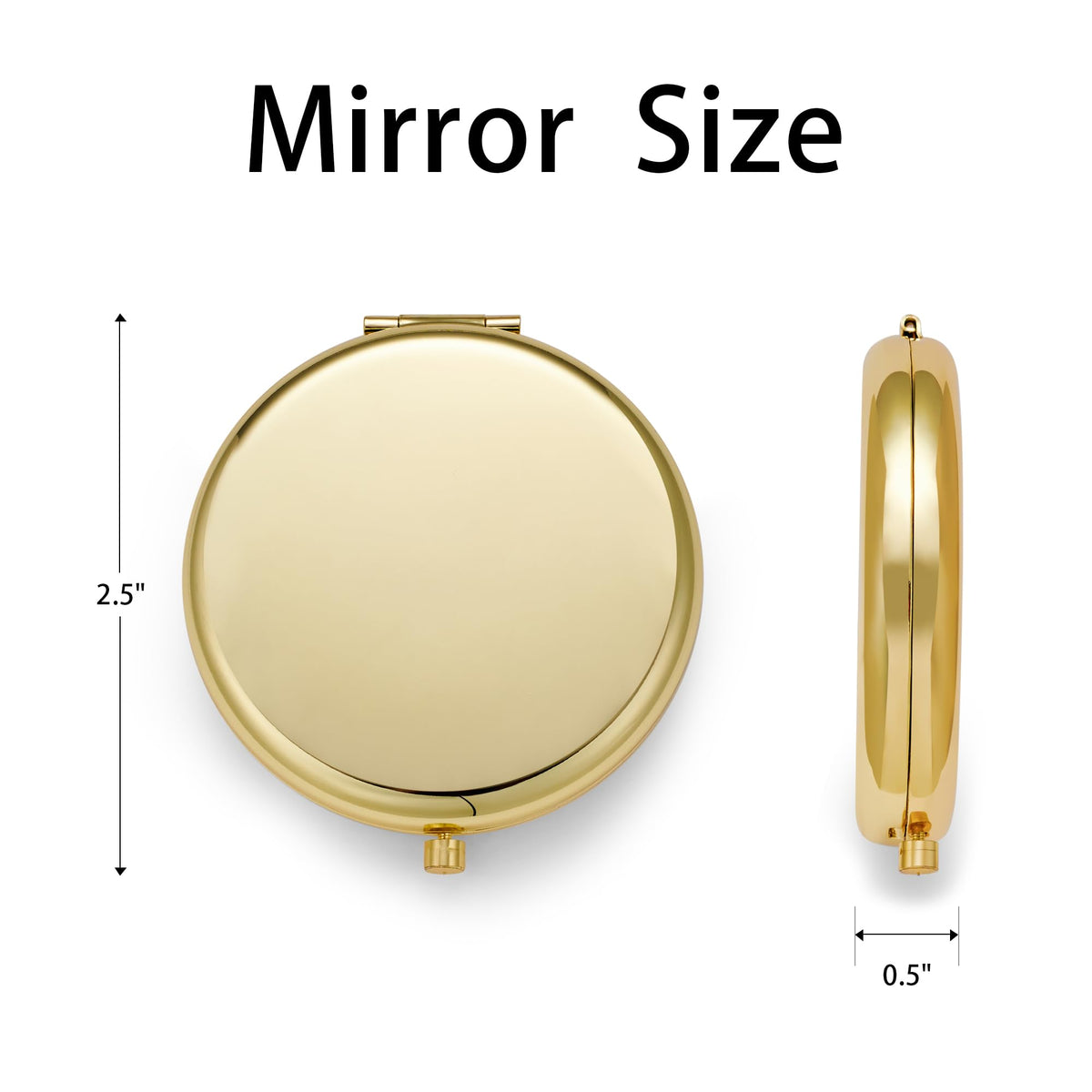 QUSTGO gold folding mirror, portable and stylish