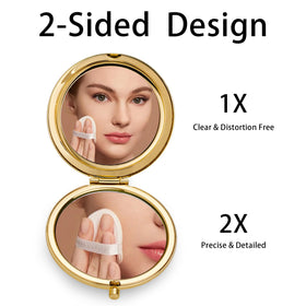 QUSTGO pocket makeup mirror fits purse for quick touch-ups