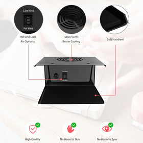 QUTUNI nail dryer hands under drying setup enabling simultaneous two hand use.