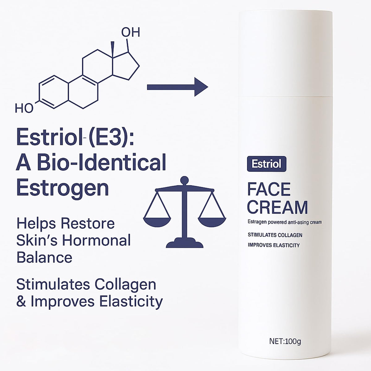 Close-up of QUZOYU EstriolM4 texture indicating smooth absorption