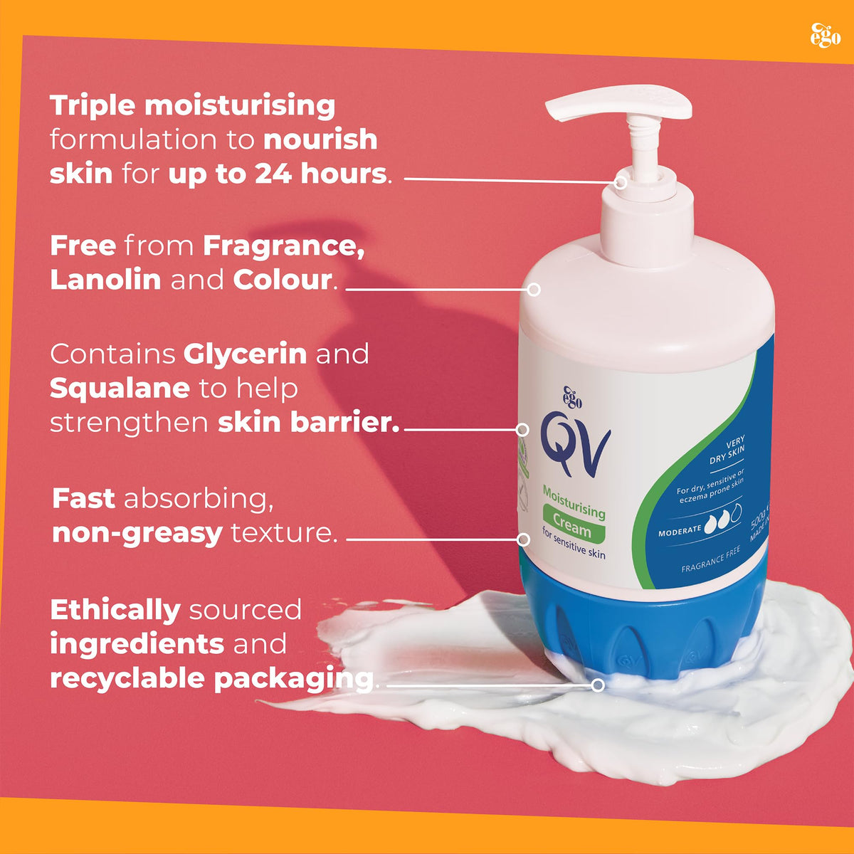 QV Cream used after showering to refresh and hydrate hands and skin