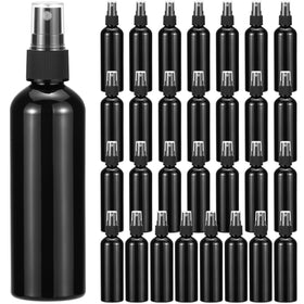 QWORK black 4 oz spray bottle pack, front view for easy handling and refilling