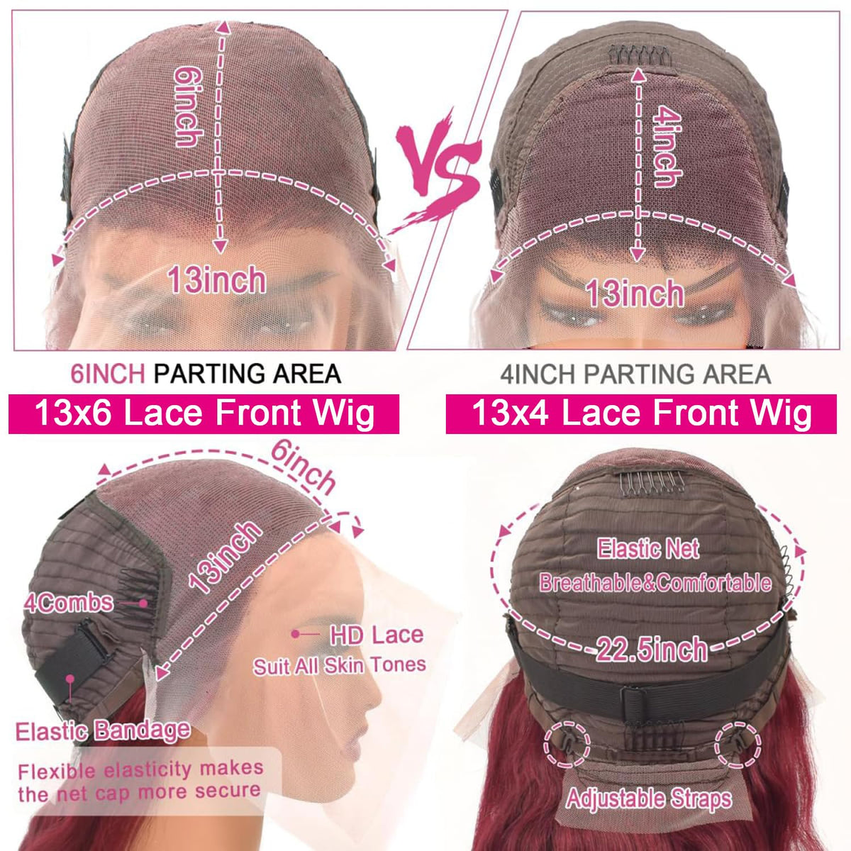 QZOQZO 180% density burgundy wig adds fullness and movement
