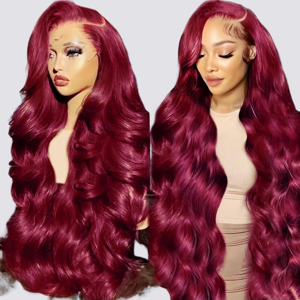 QZOQZO burgundy wig ready for dye, curling, and straightening